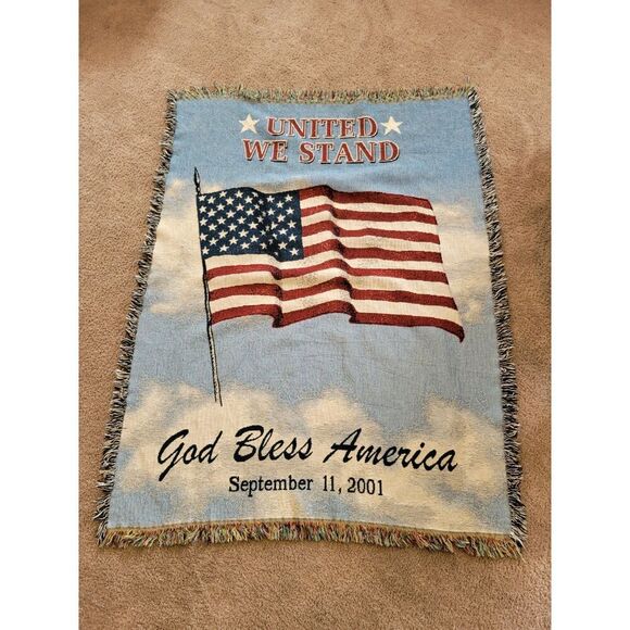 unbranded Other - USA United We Stand 9/11 woven throw blanket afghan American flag patriotic Nwot